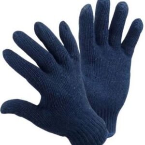 Unisex Cotton Knitted Reusable Washable Knitted/Sewing Cotton Plain Working Safety Hand Gloves for Men & Women (Color-Blue)