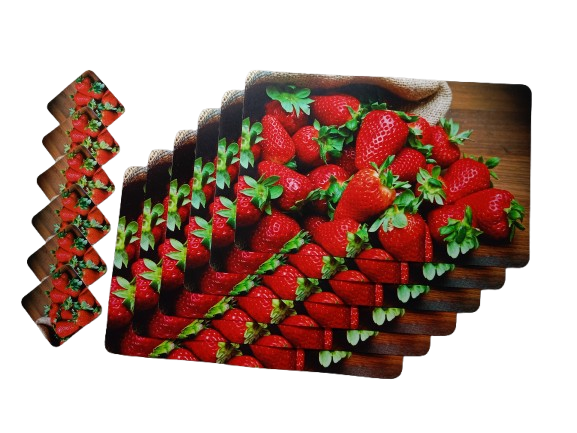 PVC 6 Piece Dining Table Placemat Set with 6 Piece Coasters (Pack of 12)