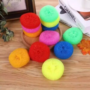 Round Nylon Scrubber - Non-Scratch Plastic Mesh Scourer