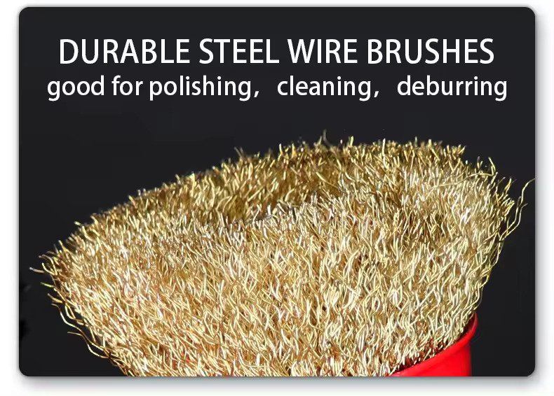 3 inch 75mm Brass Circle Wire Cup Brush for All 4 inch Angle Grinder