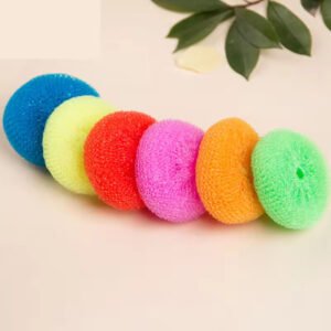 Round Nylon Scrubber - Non-Scratch Plastic Mesh Scourer