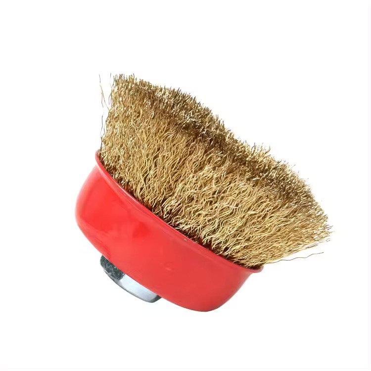 3 inch 75mm Brass Circle Wire Cup Brush for All 4 inch Angle Grinder