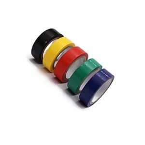Self-Adhesive PVC Electrical Insulation Tape Multicolor (Pack of 5)