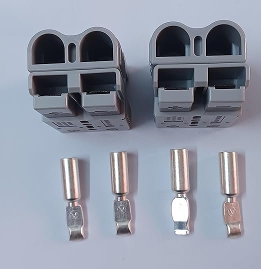 Anderson SB50 Connector Plug (2 Pair) – 50A Power Connector with Silver-Plated Lugs