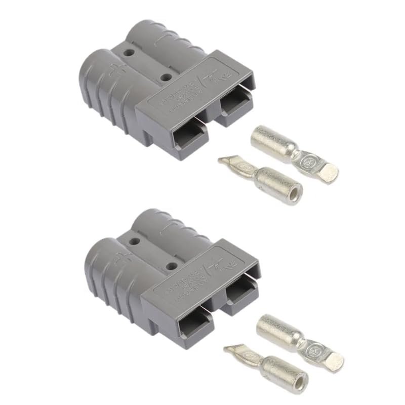 Anderson SB50 Connector Plug (2 Pair) – 50A Power Connector with Silver-Plated Lugs