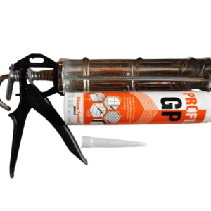 Combo of General Purpose White Silicone Sealant Adhesive Caulk with DIY GUN